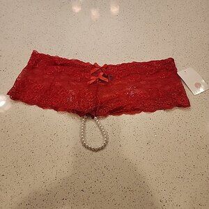 NWT I Collection Pearl Lace Panties Red 3x 4x